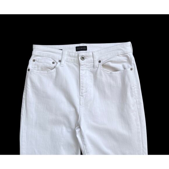 TALBOTS Modern Ankle Jeans Womens Size 4 White Stretch Denim Slim Fit Casual - Picture 4 of 6